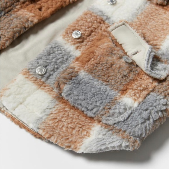 Zara girls faux shearling overshirt size 13-14 years NWOT - Picture 3 of 12
